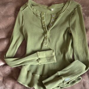 Free people movement green top S